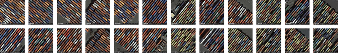 Shipping container yards in New York City, identified by Terrapattern